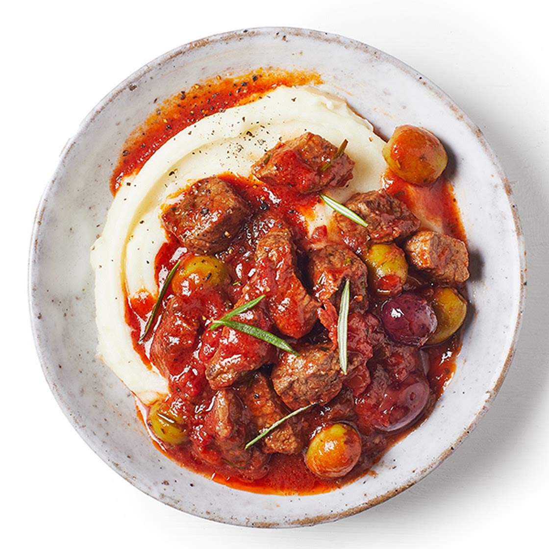 Tuscan-style beef stew with mash