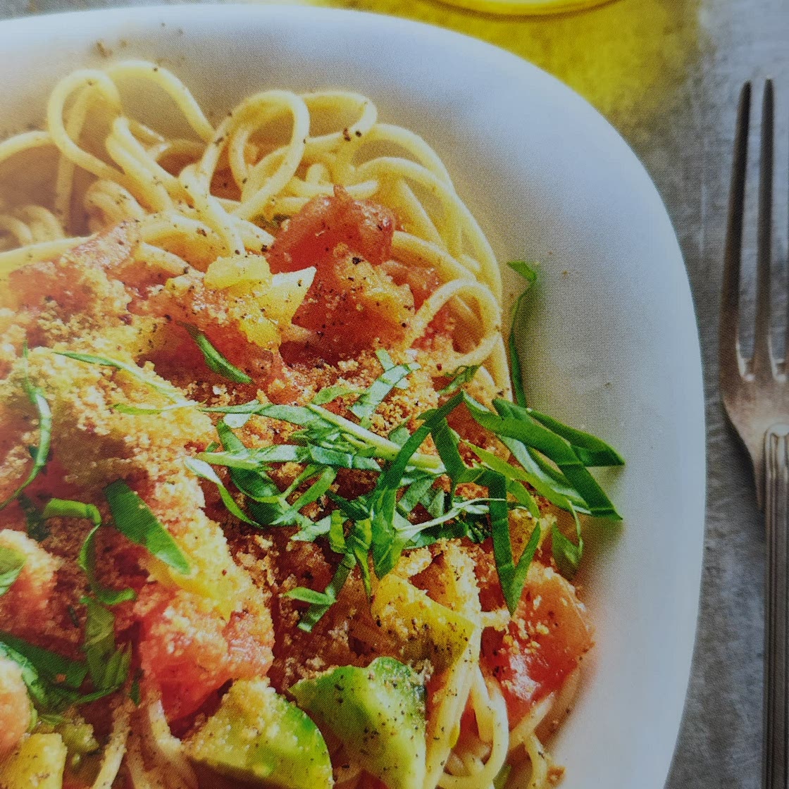 Spaghetti mit roher Tomatensauce