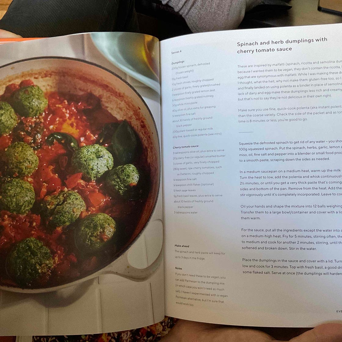 Mezcla - Spinach & Herb Dumplings with Cherry Tomato sauce