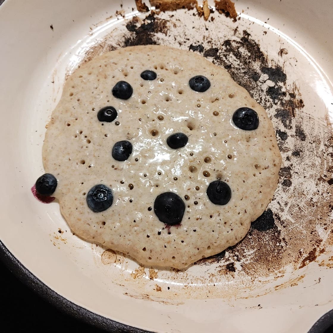 Pancakes with buckwheat and blueberries