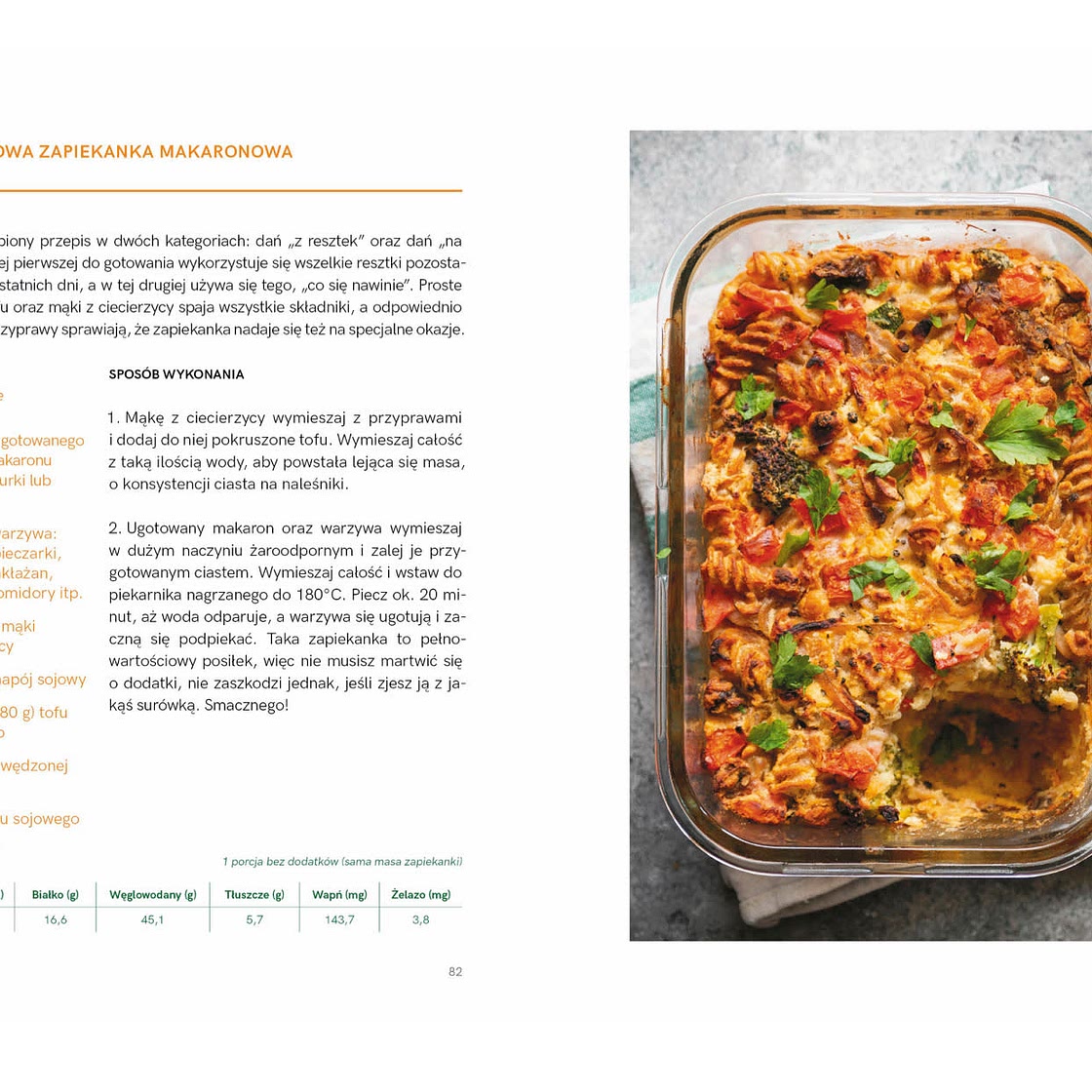 Zapiekanka na mące z cieciorki i wędzonym tofu