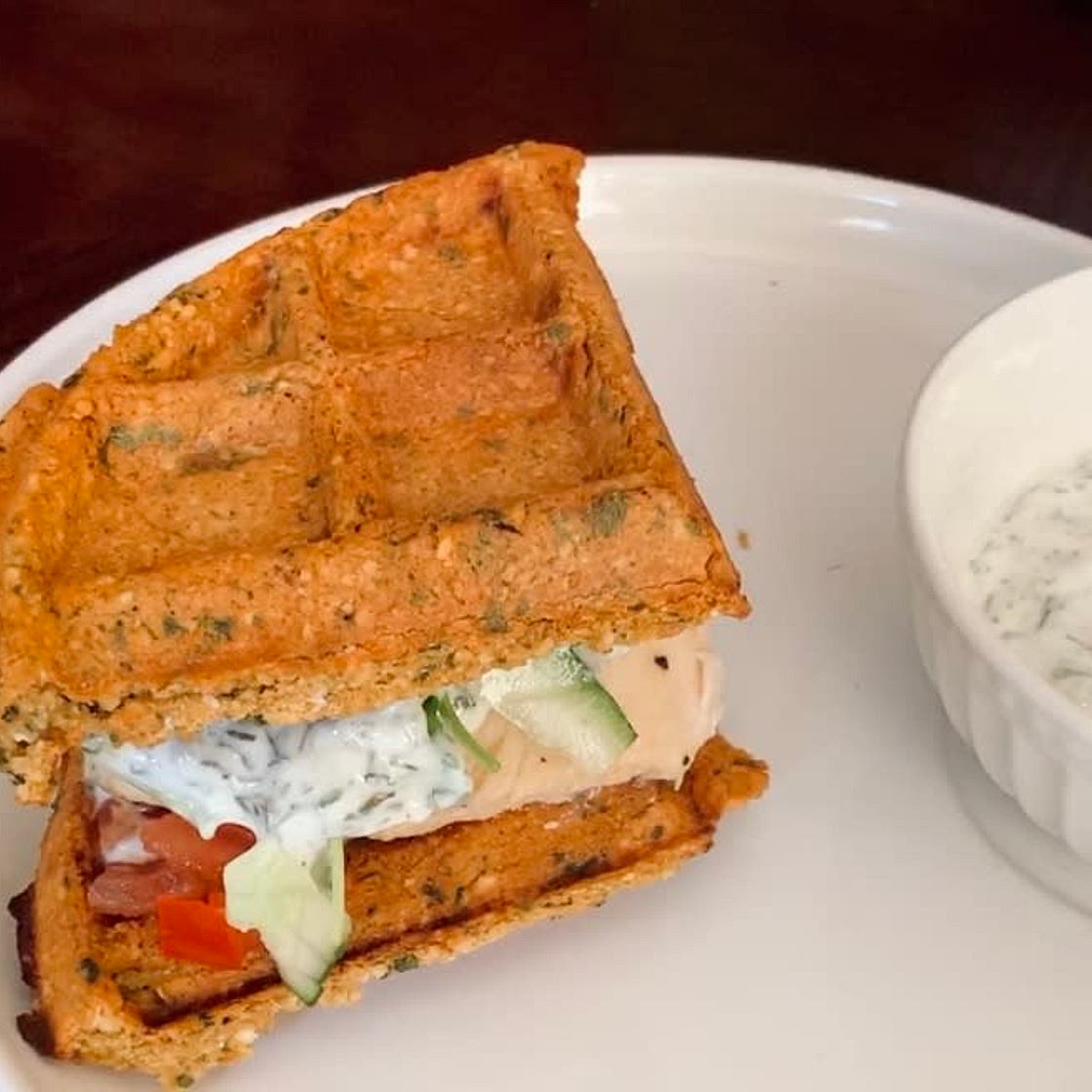 Falafel Waffle Sandwich