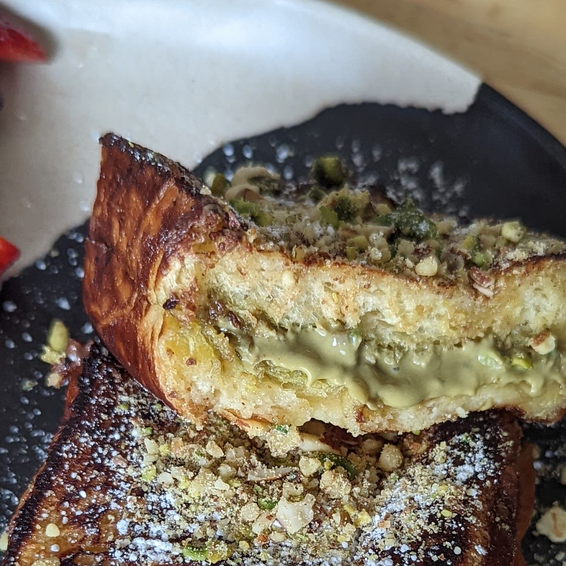 Stuffed French Toast (ft. Pistachio and Nutella)