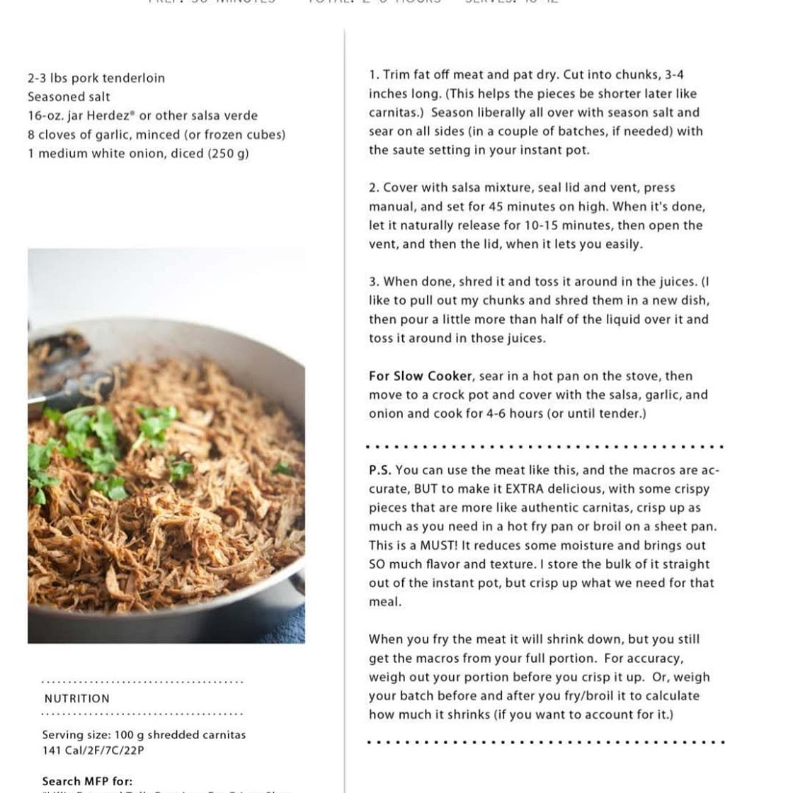 Salsa Verde Crispy Carnitas