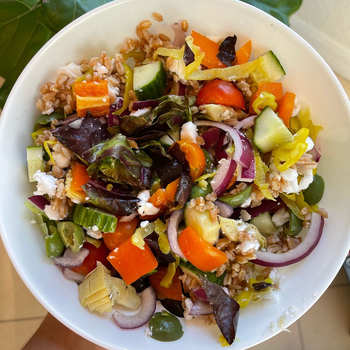 Vegan Greek Farro Salad Recipe