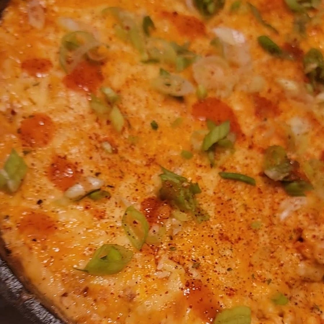 Smoked buffalo chicken dip