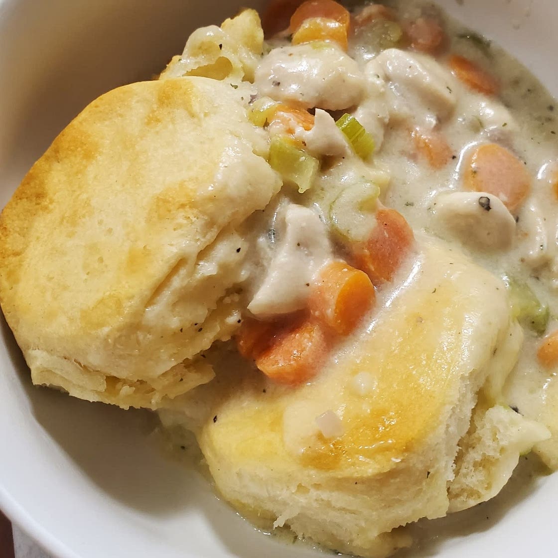 Chicken Pot Pie with Biscuits