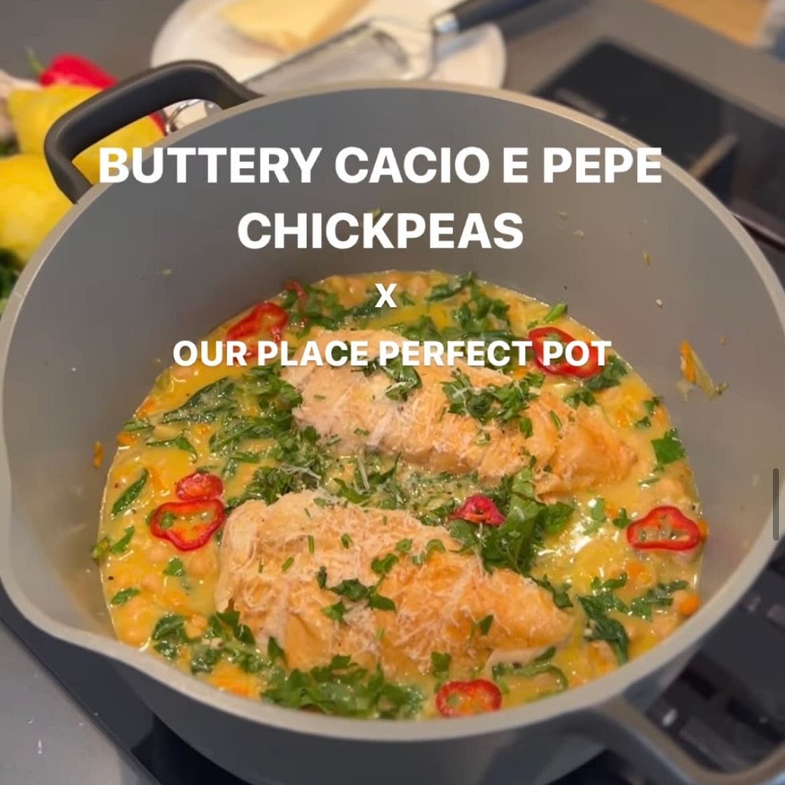 Buttery Cacio E Pepe Chickpeas