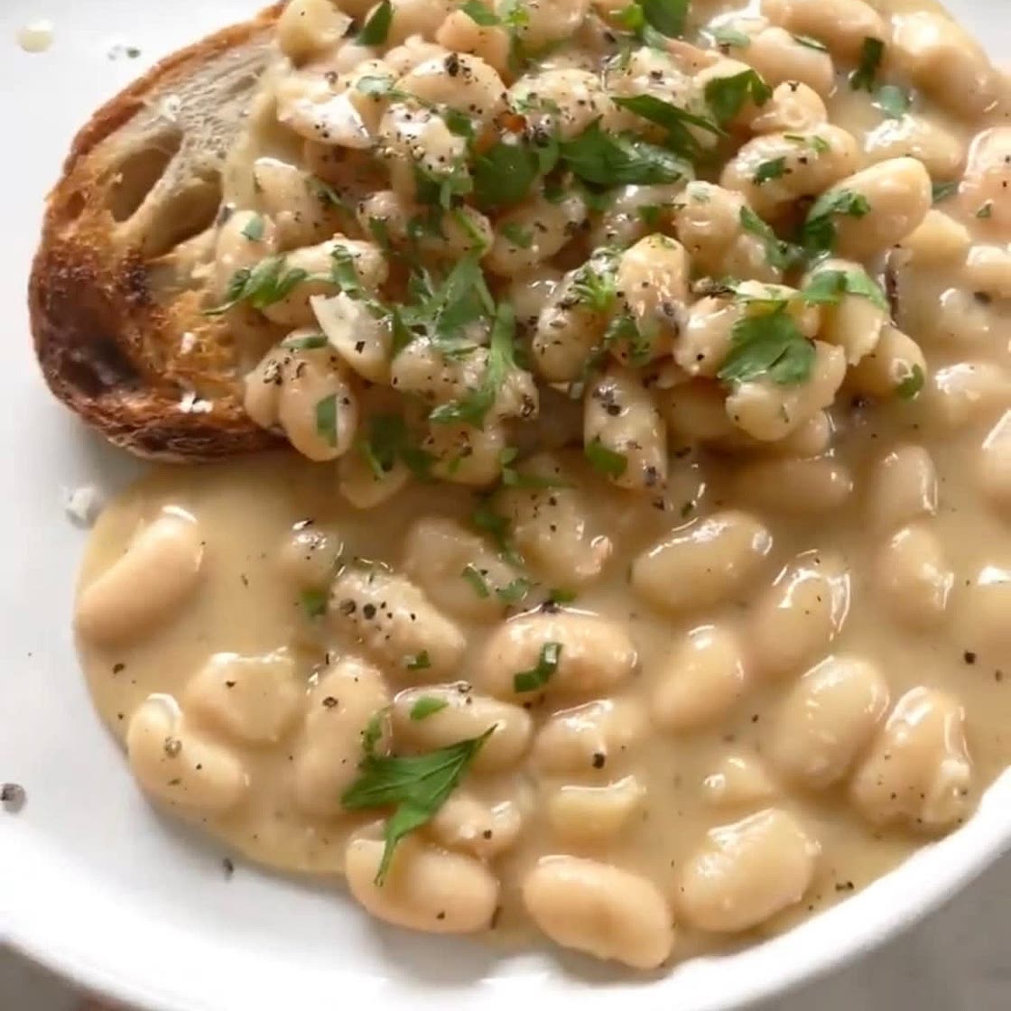 Cacio E Pepe Beans on Toast