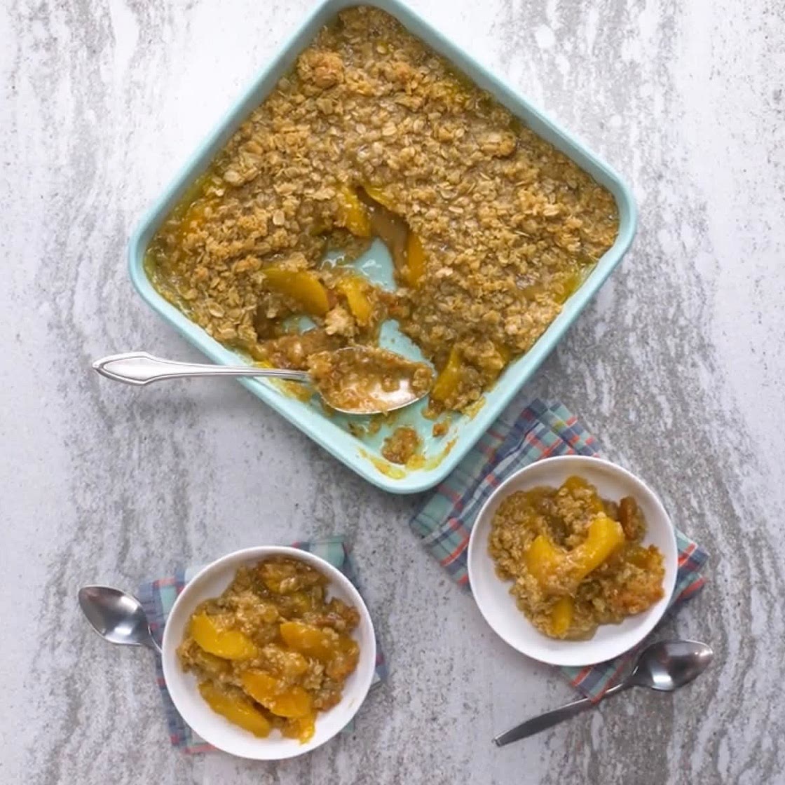 Peach Crisp with Canned Peaches