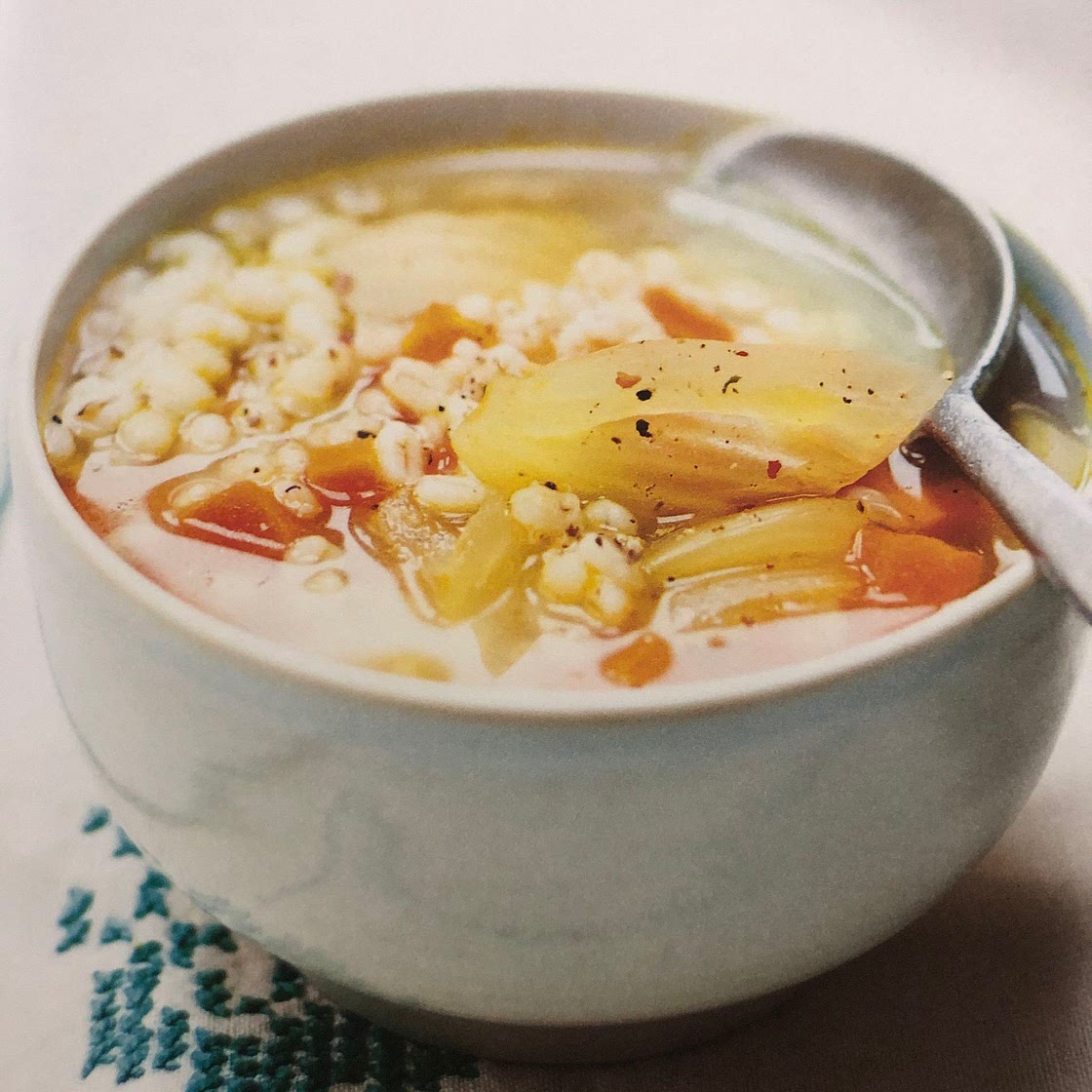Bouillon de fenouil et carottes à l'orge