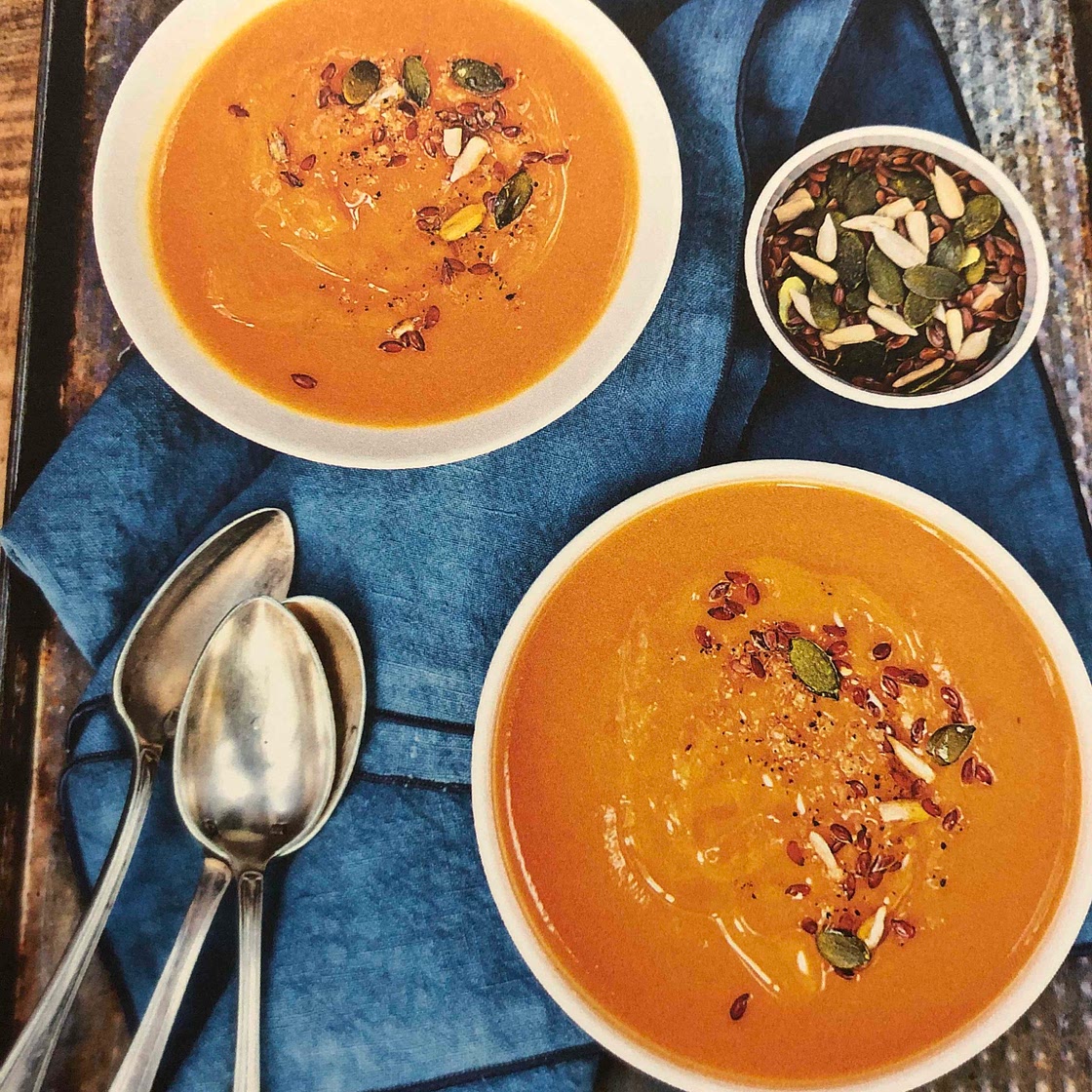 Soupe de patate douce aux graines