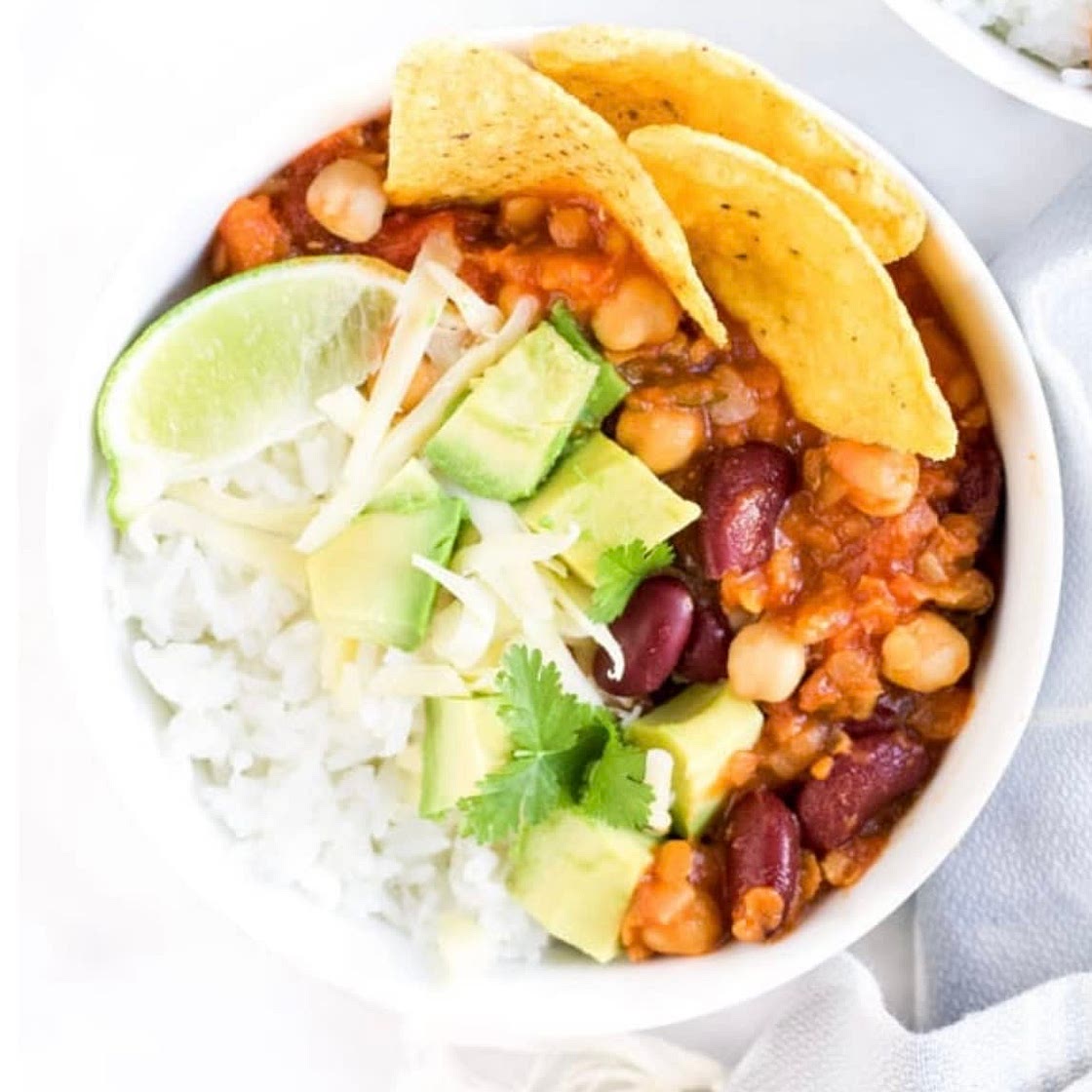 Simple bean chili ( mexican food )