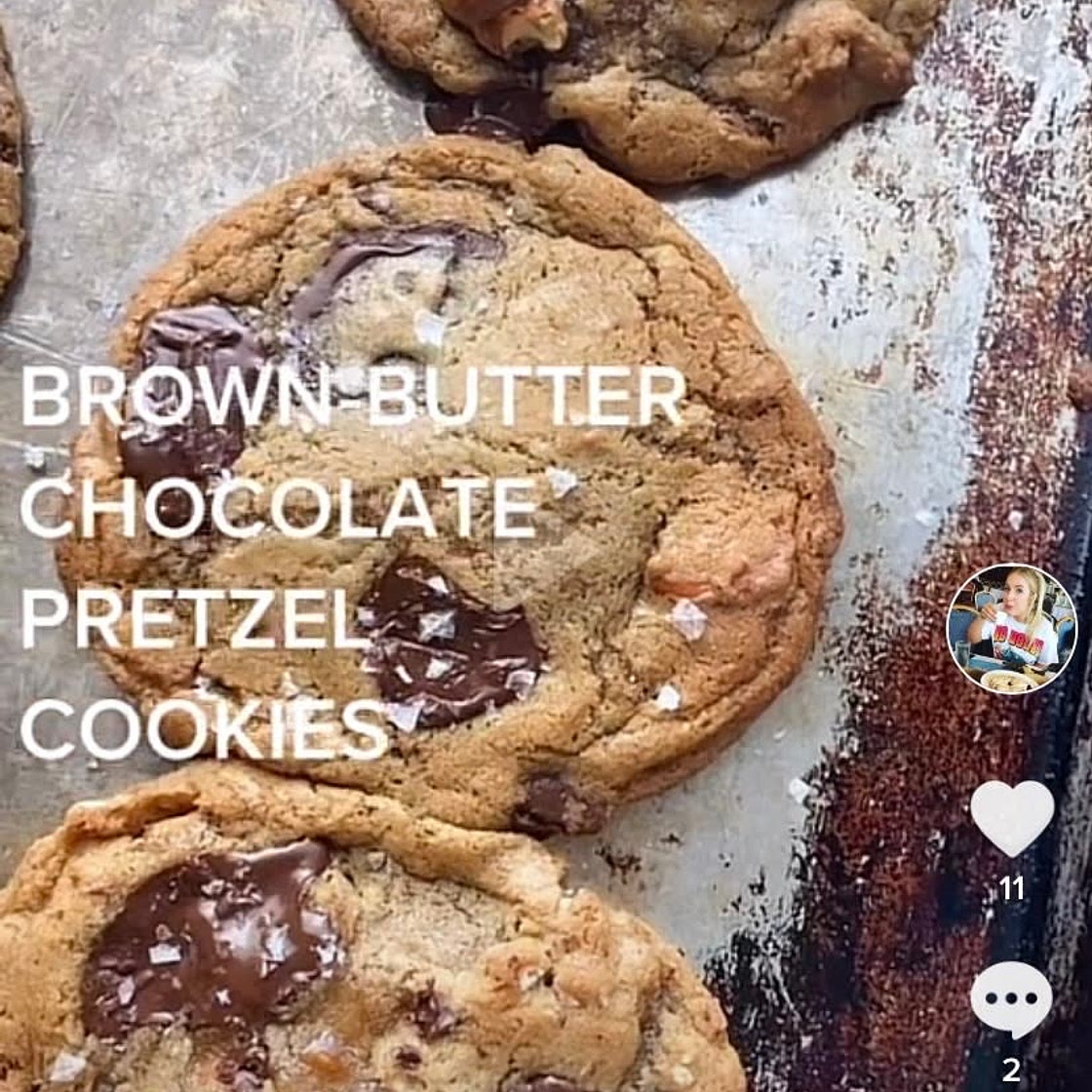 Brown-butter chocolate pretzel cookies