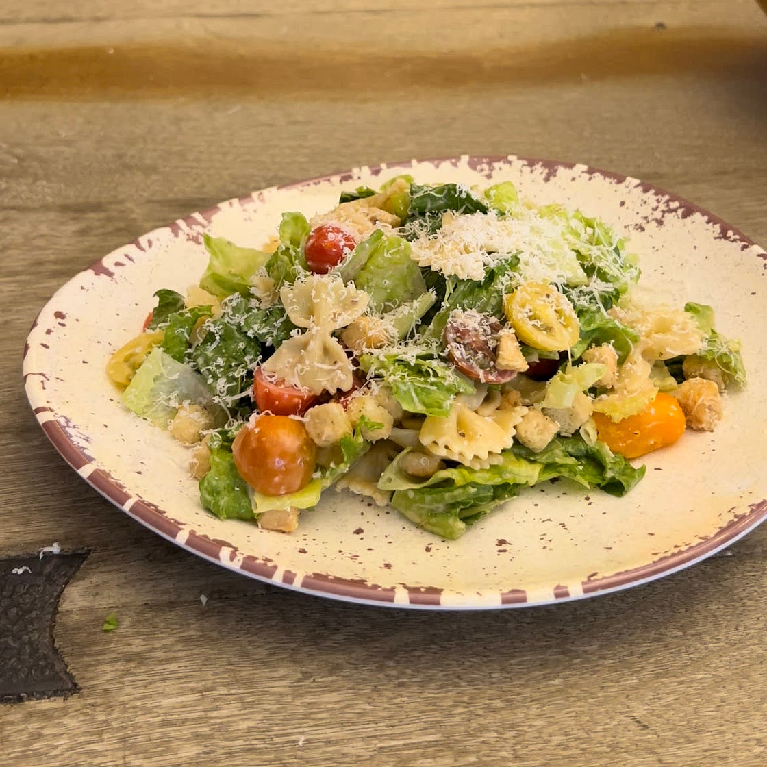 Caesar Salad with Bow Tie Pasta 