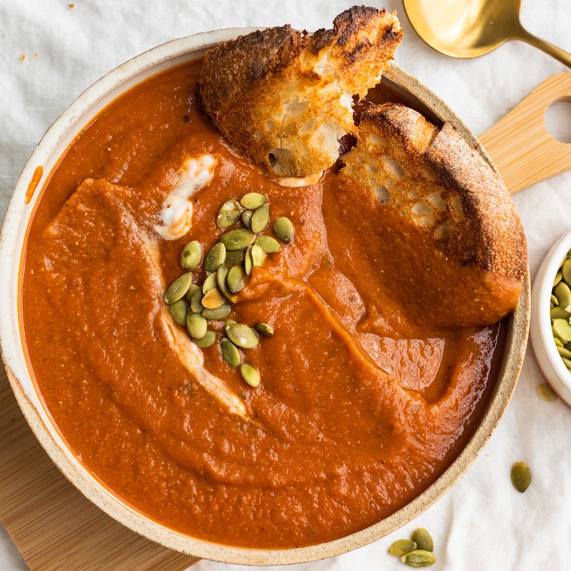 Vegan Creamy Pumpkin Tomato Soup without Coconut Milk