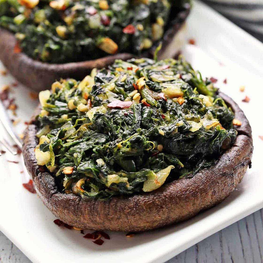 Stuffed Portobello Mushrooms (Vegetarian/Low Carb/Low Sodium/Low Cholesterol/Diabetic Friendly)