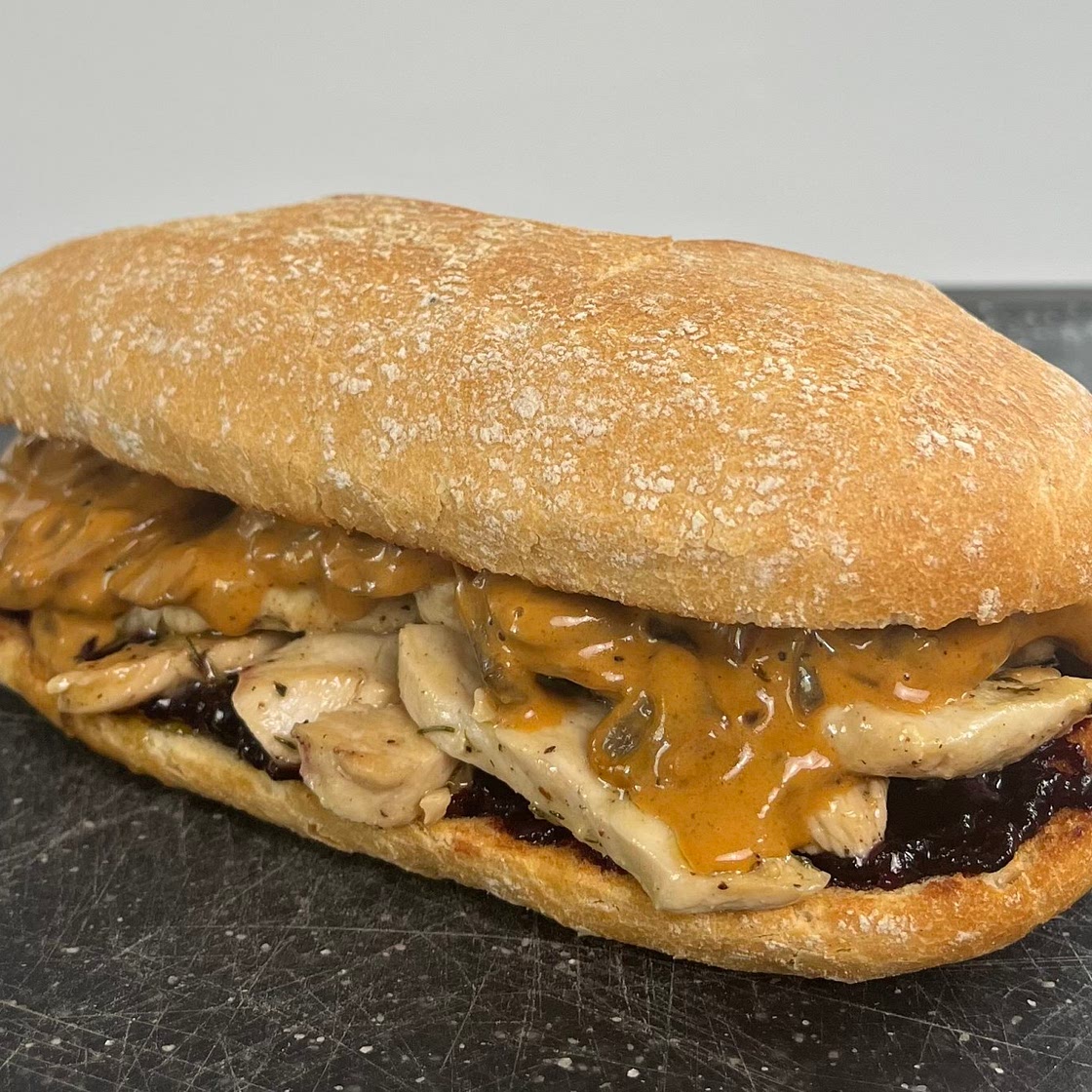 Sweeat and salty mushroom chicken sandwich