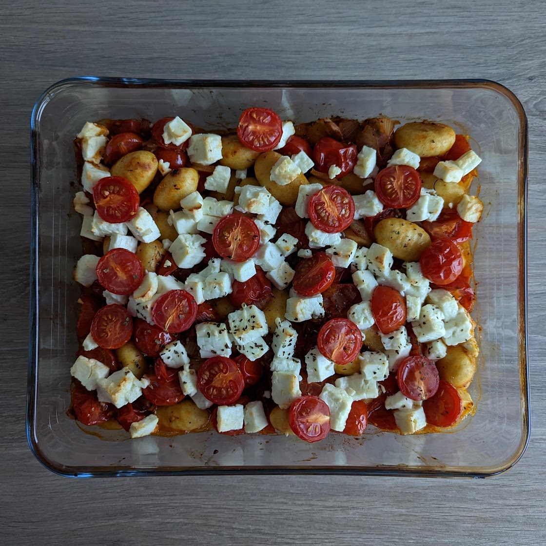 Gratin de gnocchis tomates feta