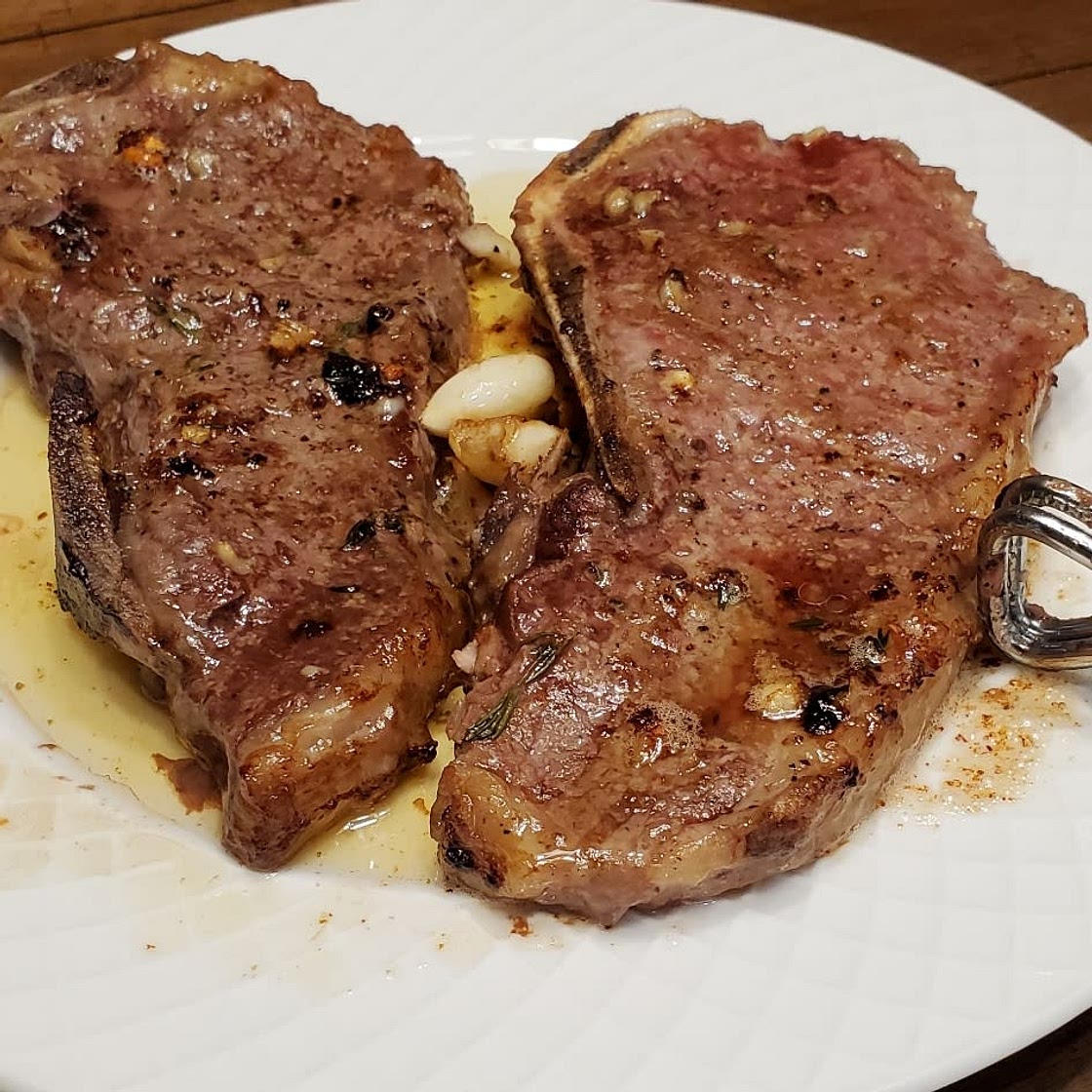 New York Strip Steak with Garlic Butter