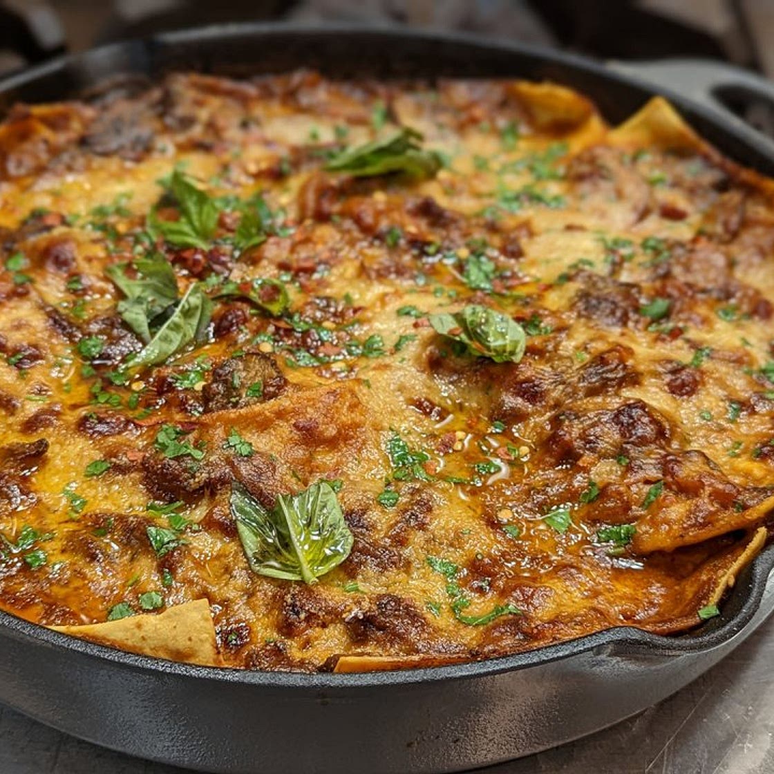 Rach's Easy Skillet Lasagna with Mushrooms