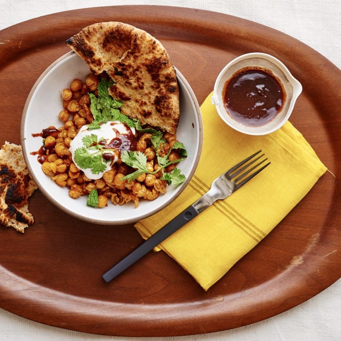 Crispy Spicy Chickpeas with Yogurt - Dinner: A Love Story