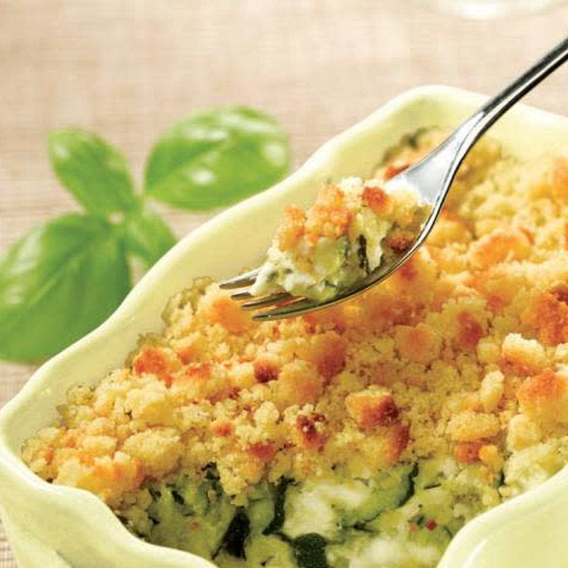 Crumble de courgettes au fromage frais