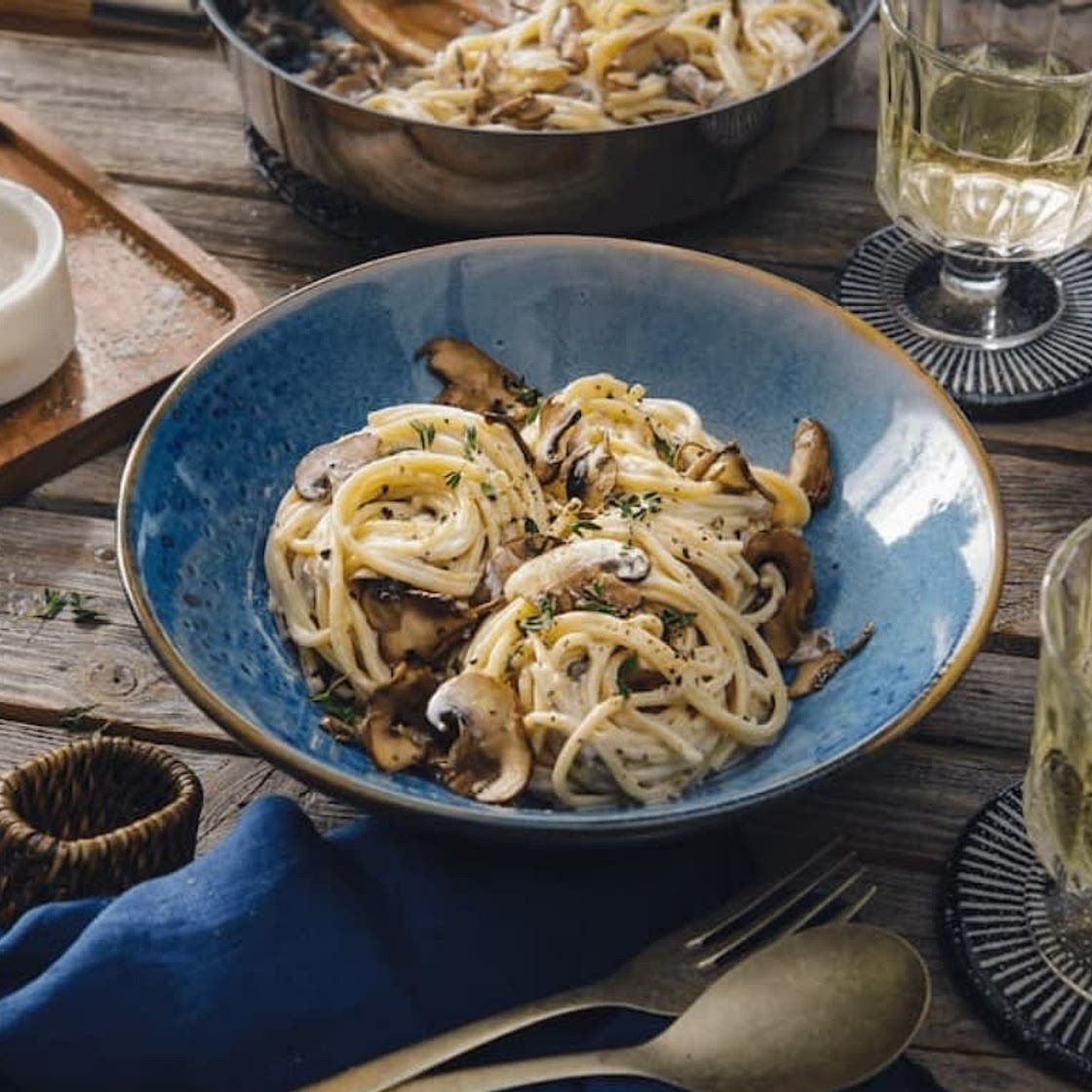 Spaghetti mit Champignons
