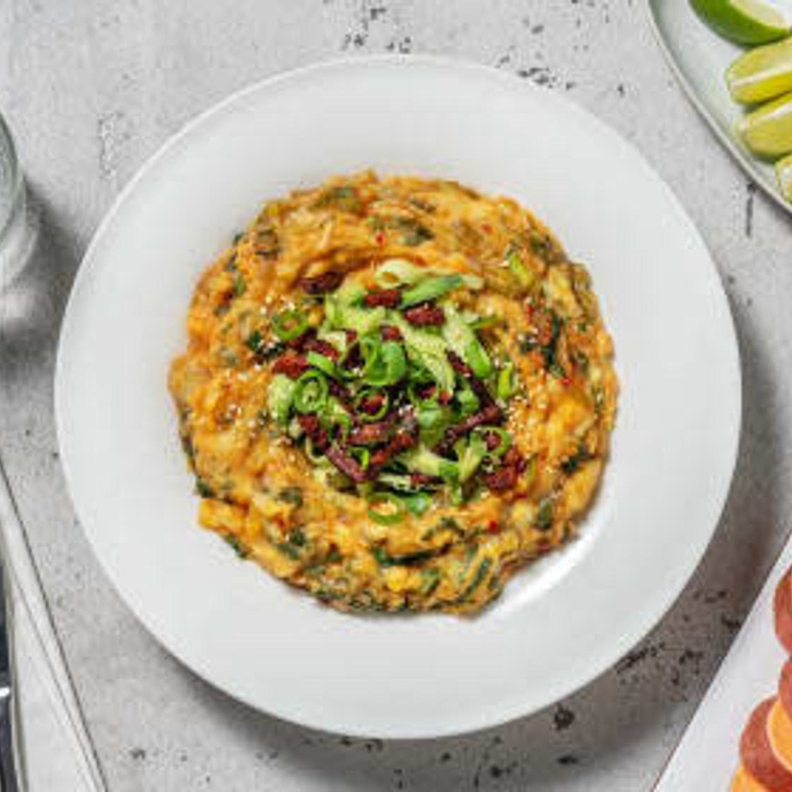 Stampot met paksoi en spekjes