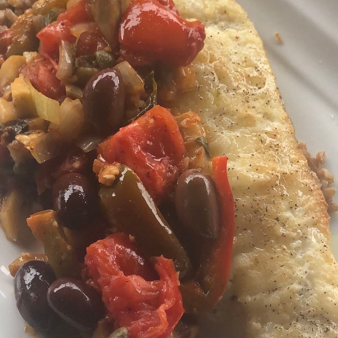 Halibut with Tomato Veggie Sauce