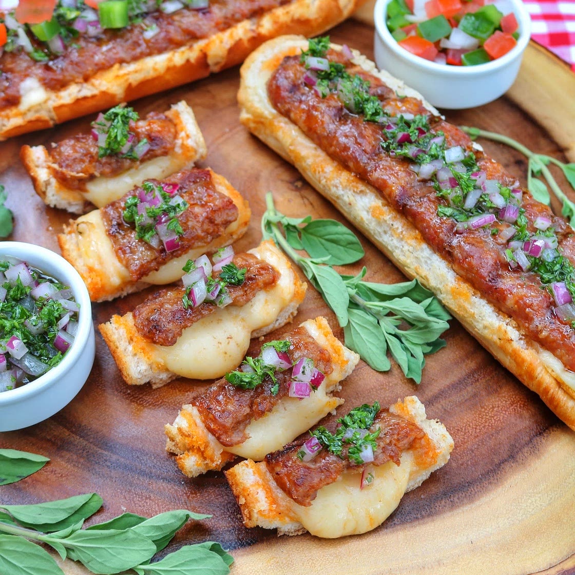 Italian sausage bread with Chimichurri