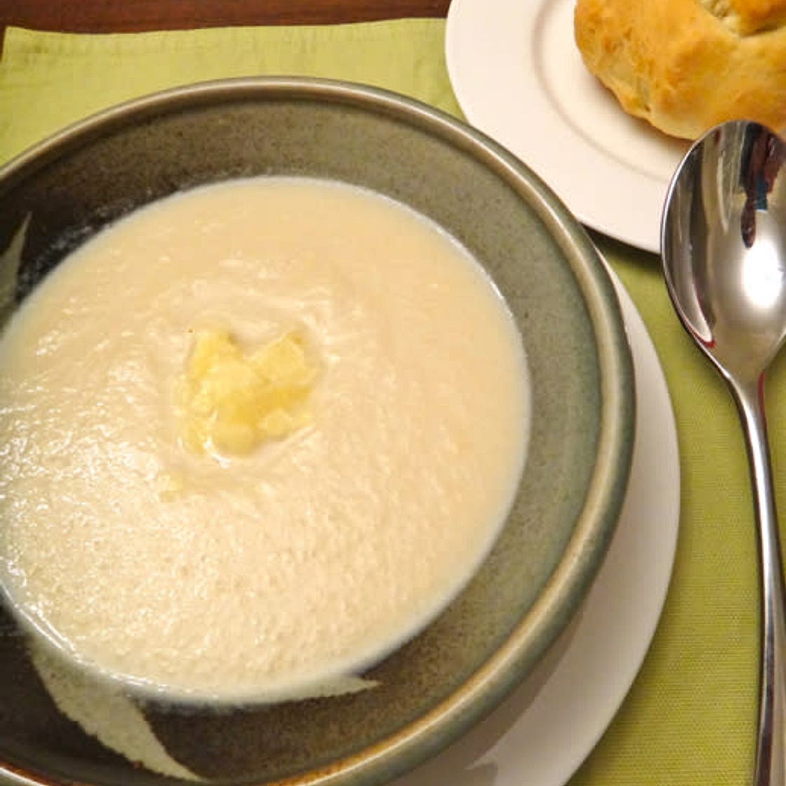 Cream of cauliflower soup with parmesan