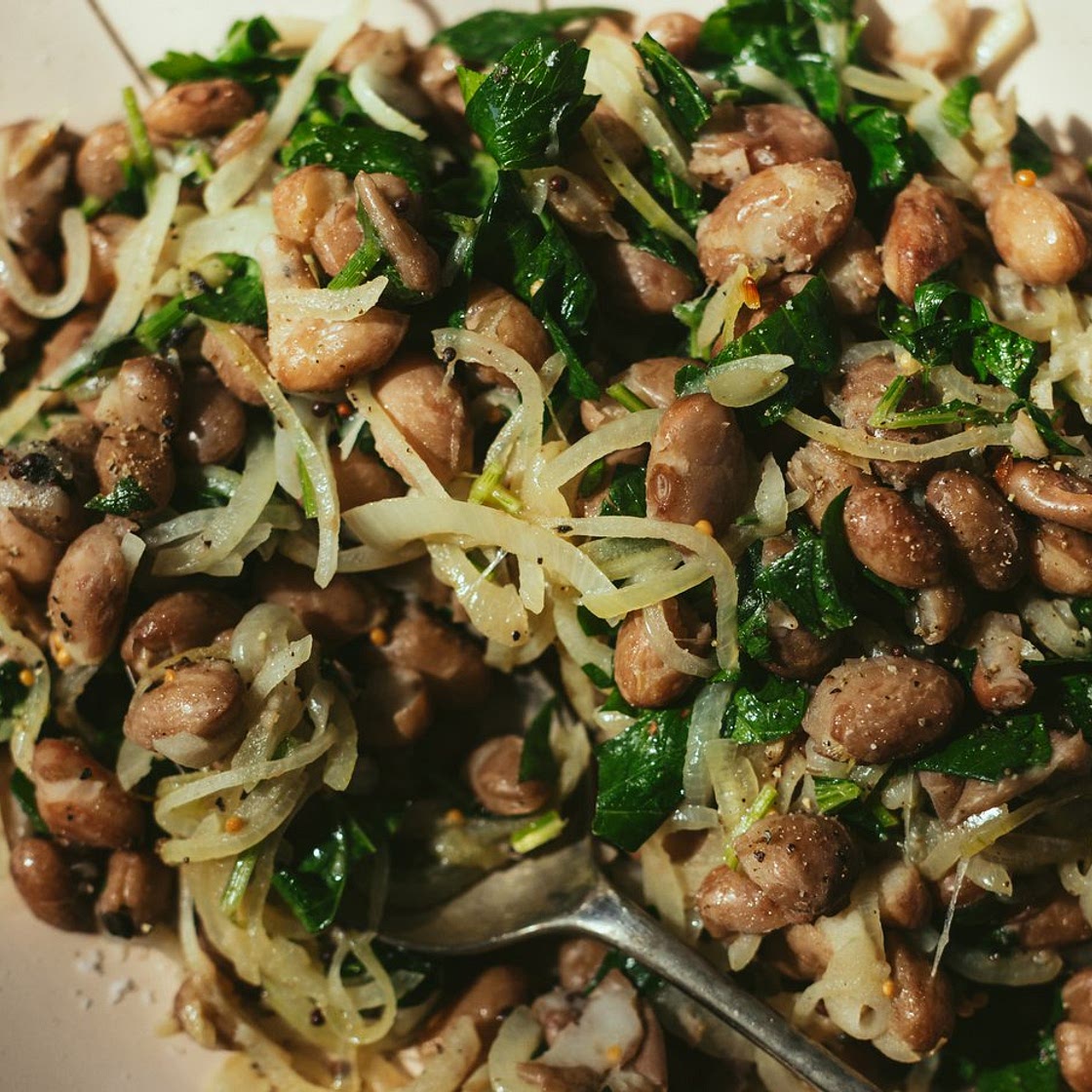 Beans and onions