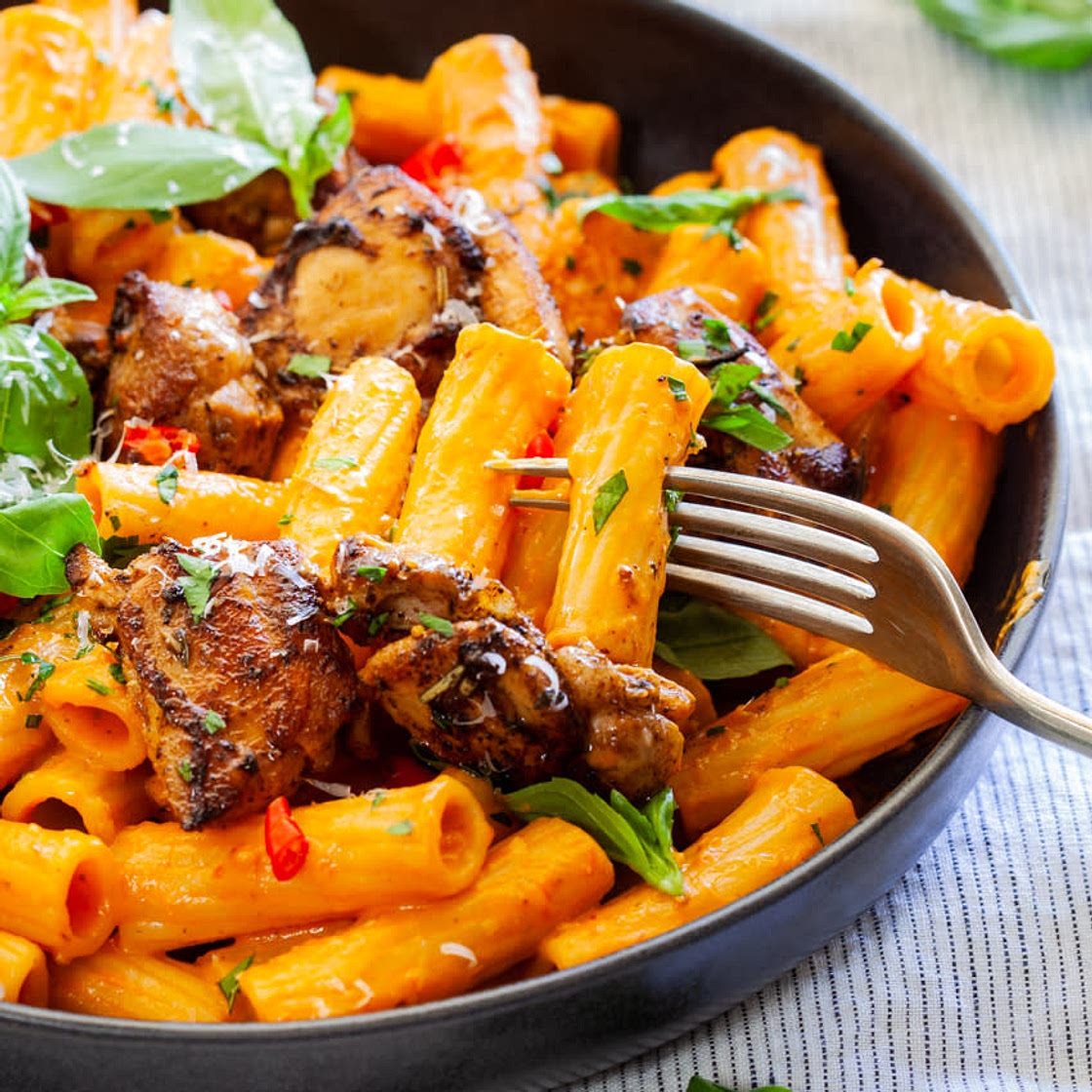 High Protein Creamy Nandos Chicken Pasta