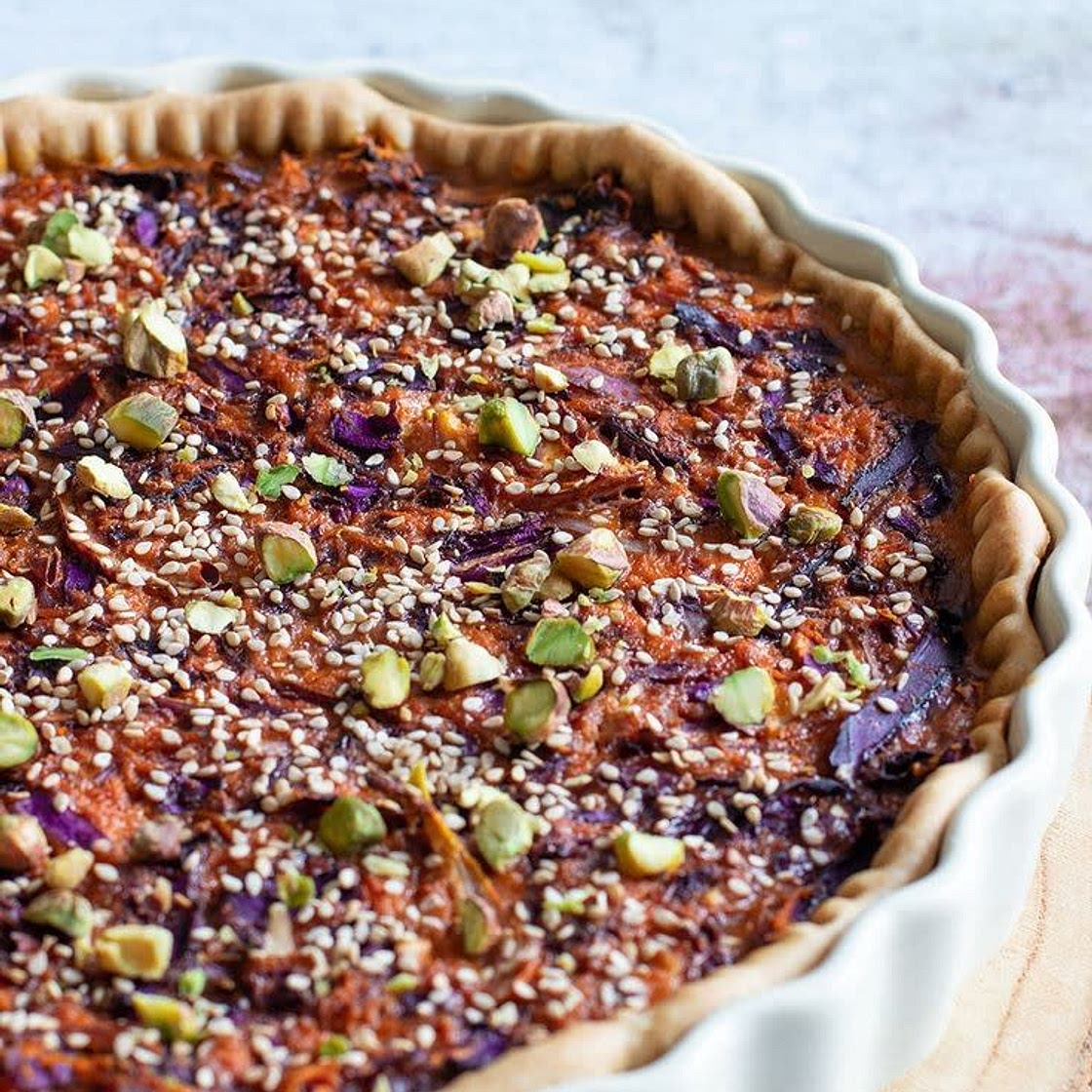 Tarte chou rouge carotte curry