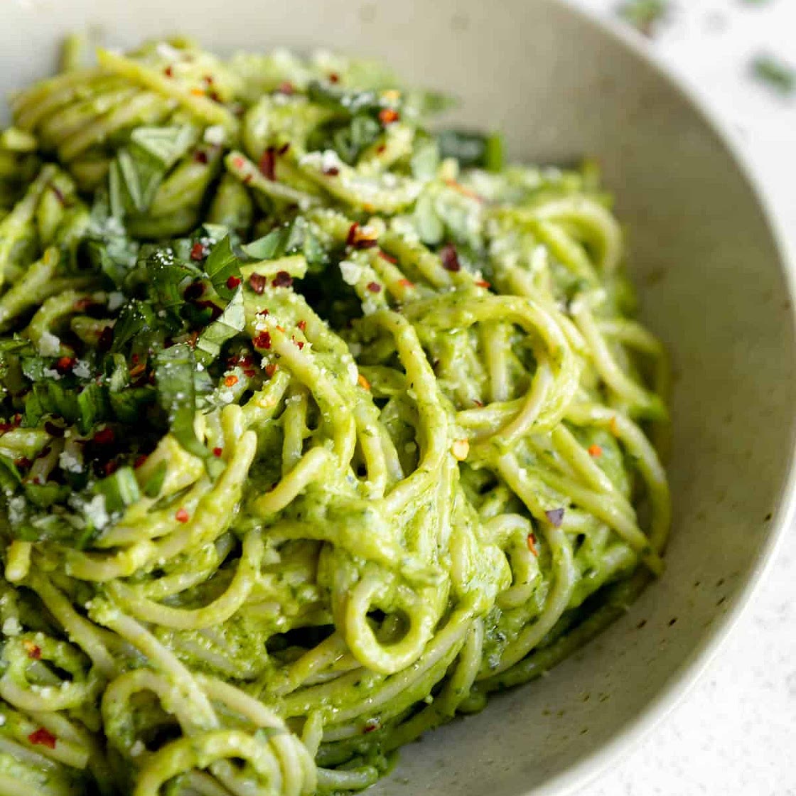 Vegan Avocado Pesto Pasta