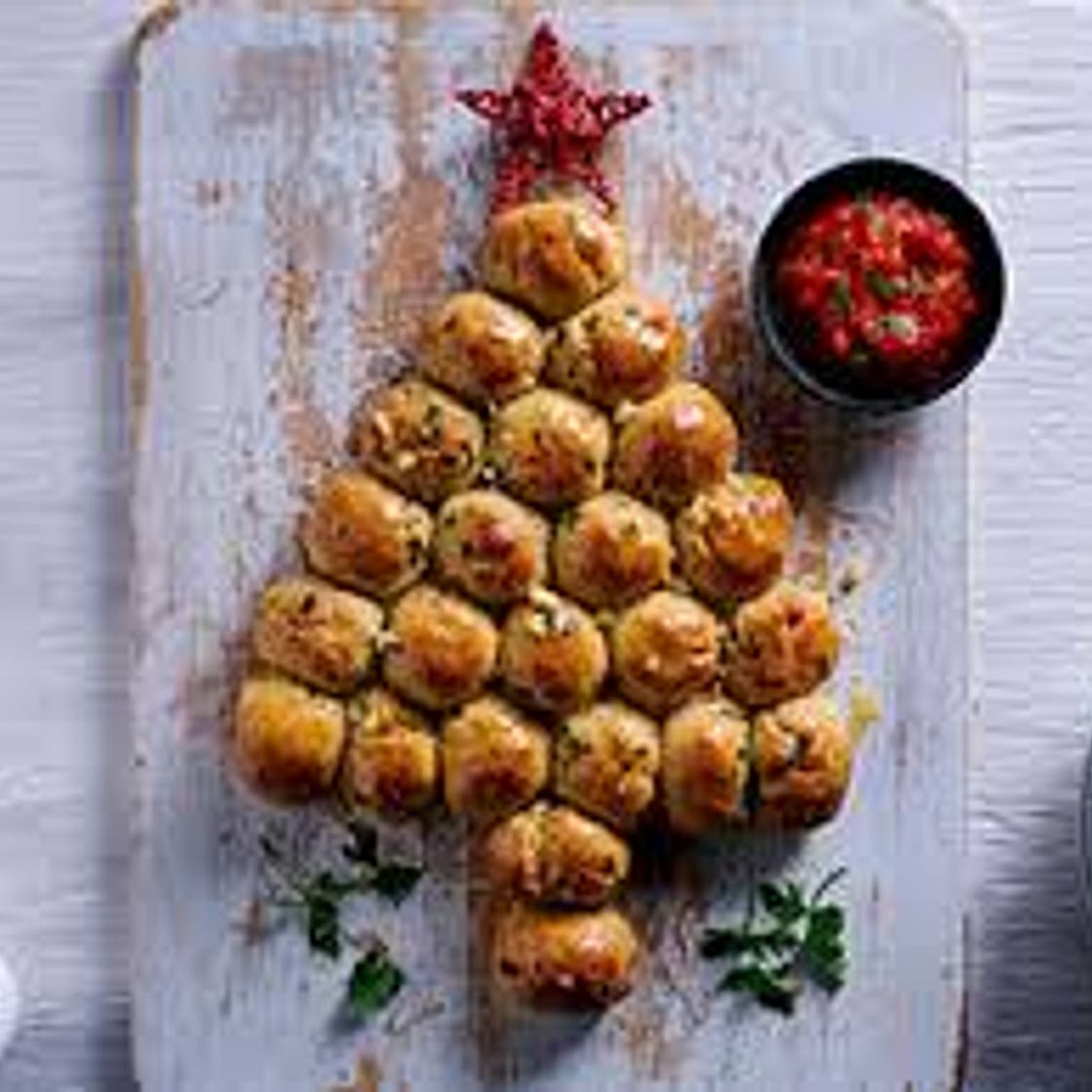 Garlic bread christmas tree
