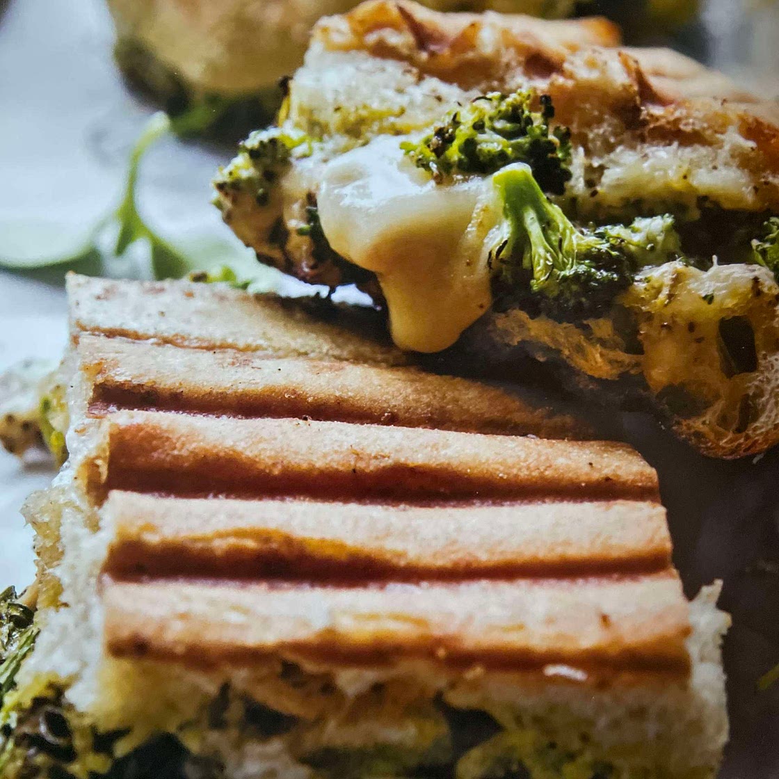 Cheesy Oregano Chicken and Broccoli Pesto Panini