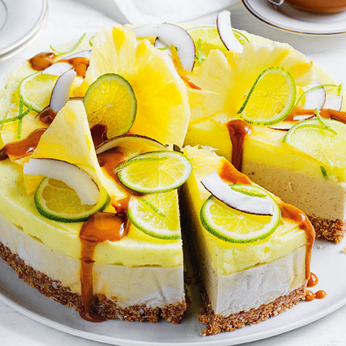 Vegan tropical ice cream cake