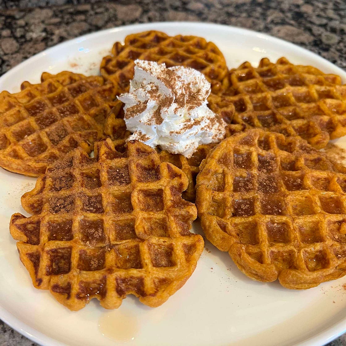 Protein Pumpkin Spice Waffles 