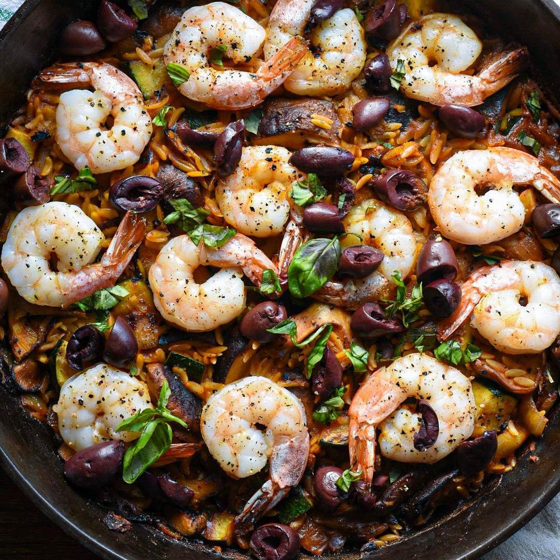 One Skillet Shrimp Orzo Recipe