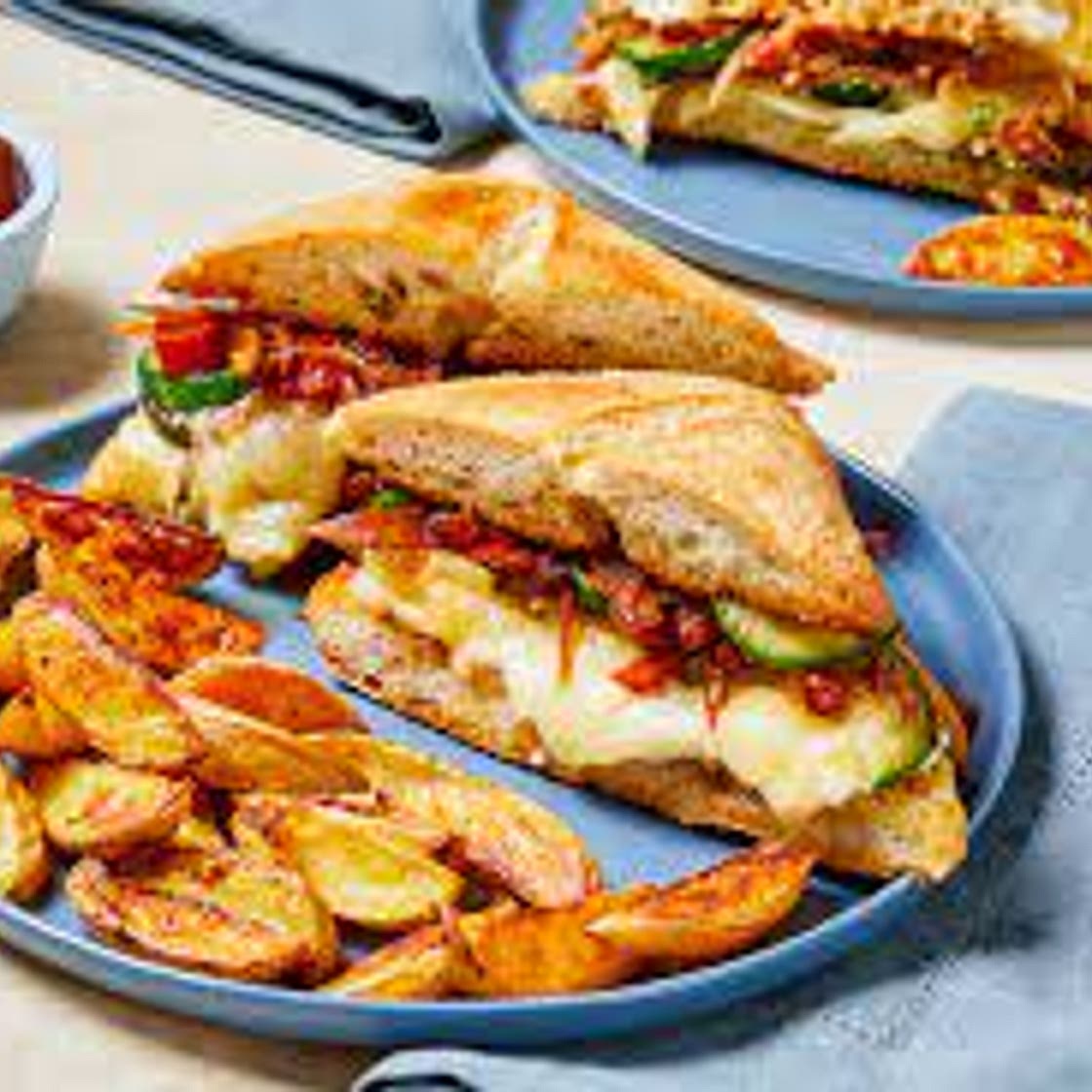 Melty Mozzarella, Tomato Jam & Zucchini Panini