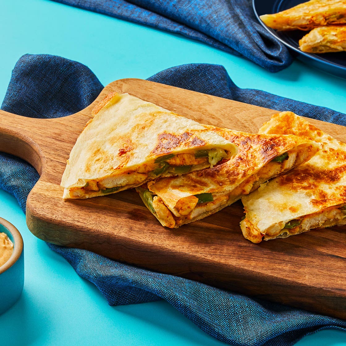 Cheesy Chicken & Pepper Quesadillas