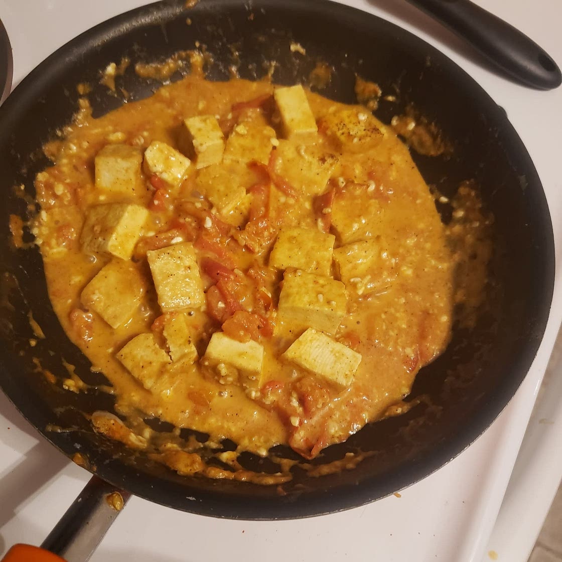 Tofu in Creamy Black Pepper Tomato Sauce ( Dum Tofu Paneer Kali Mirch)