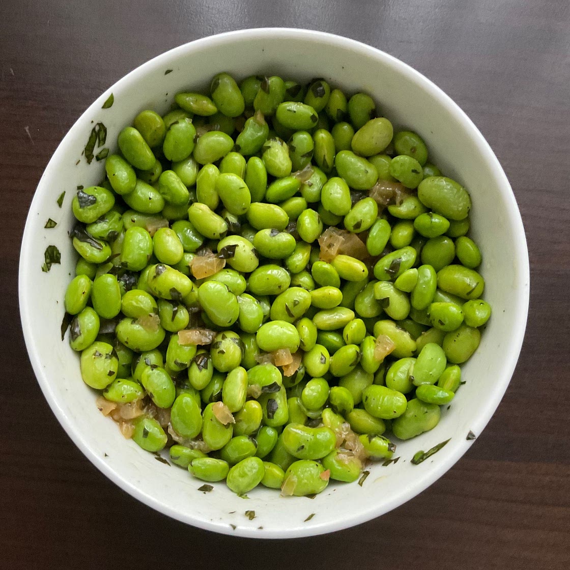 Edamame Salad with Parmesan, Basil & Mint