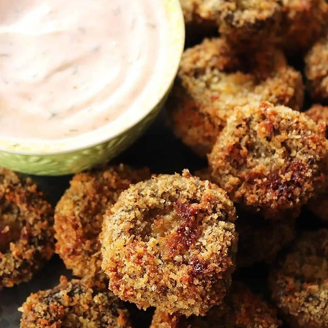 Air Fryer Fried Mushrooms