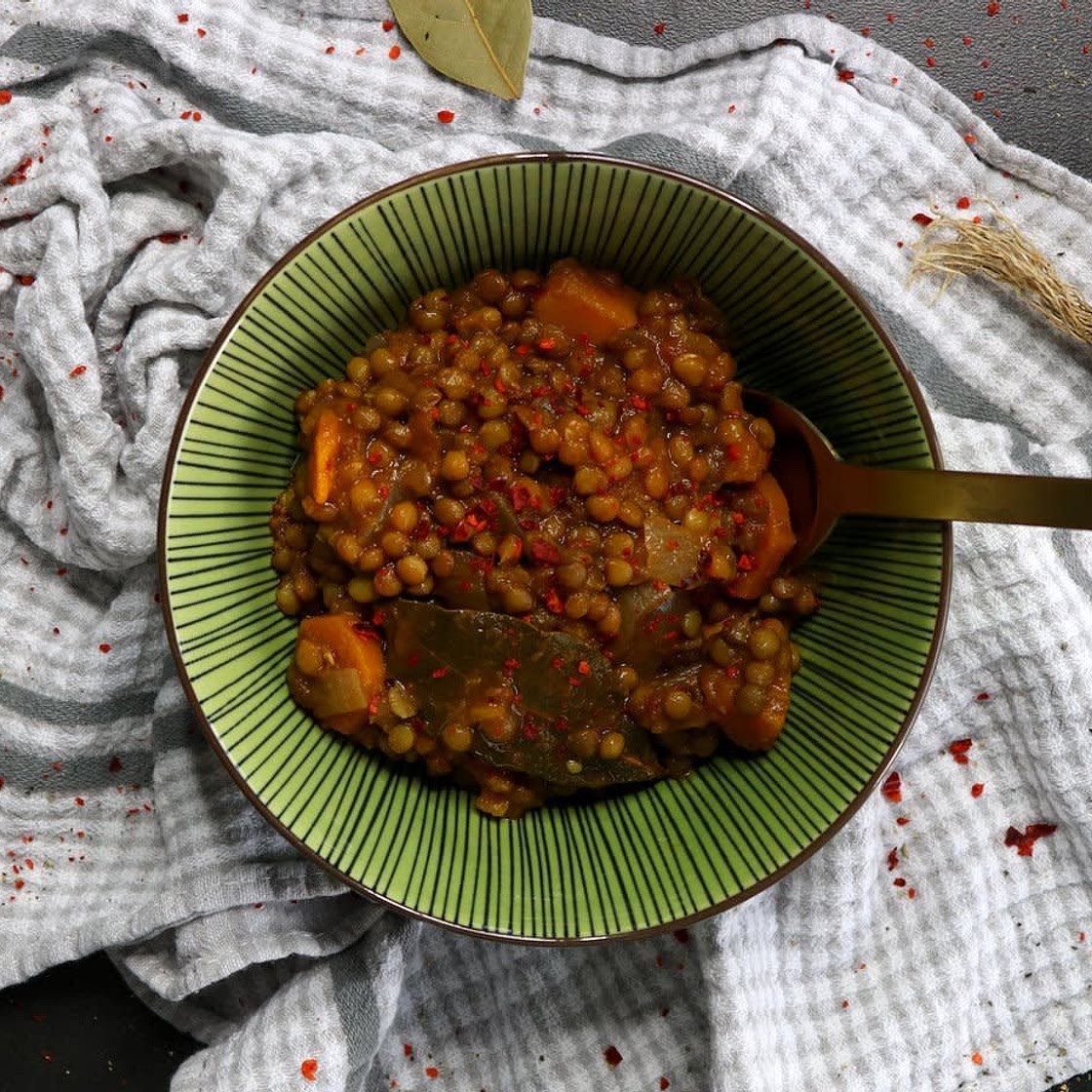 GUISO DE LENTEJAS CON CALABAZA