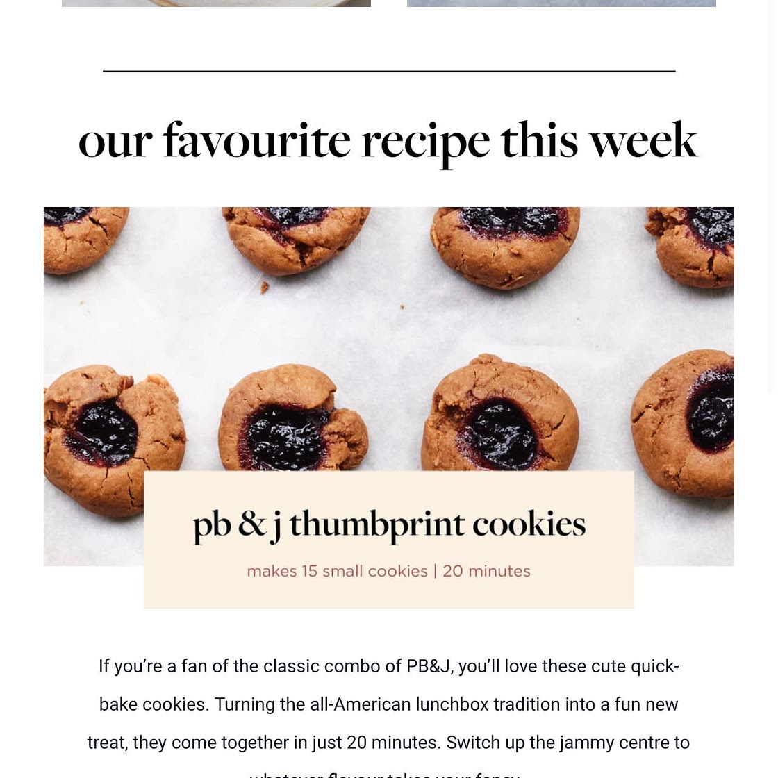 PB & J thumbprint cookies 