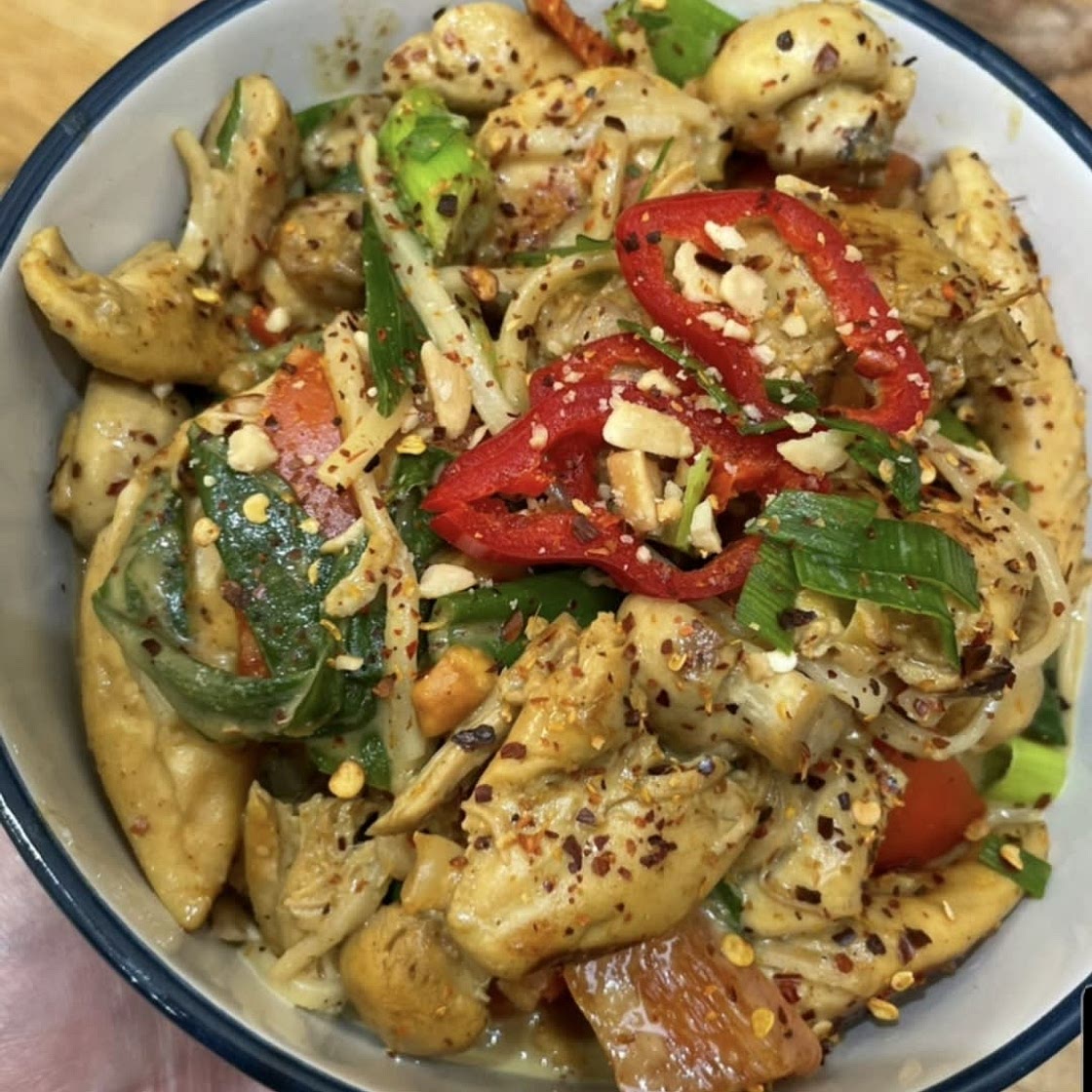One Pan Chicken Satay Noodles
