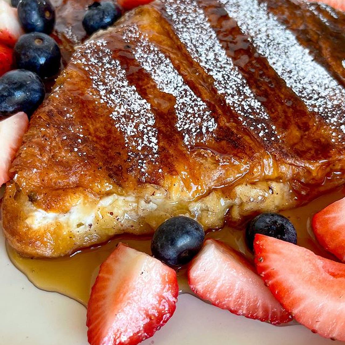 Ricotta stuffed Croissant French toast